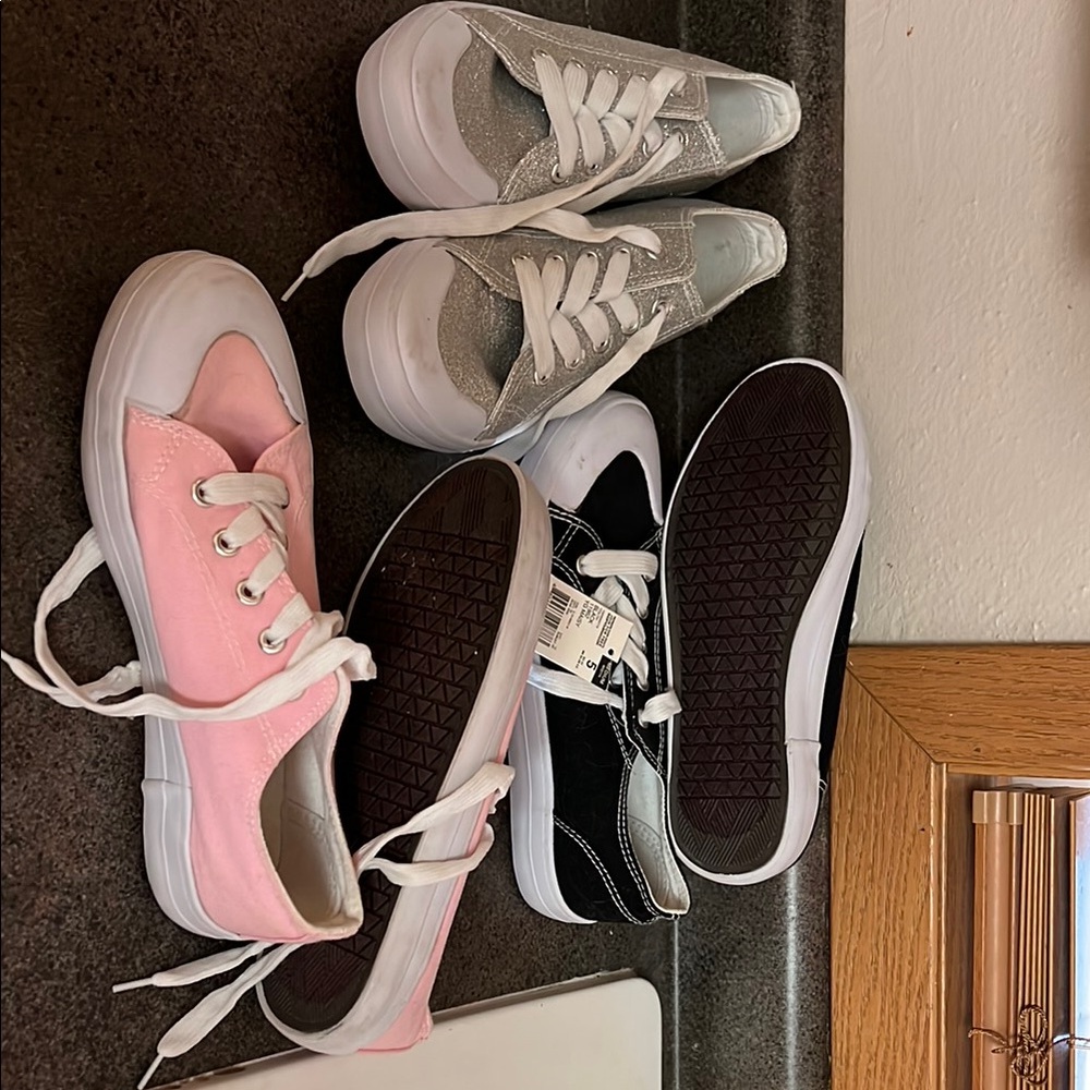 Trendy Sneakers Set - Pink, Silver, and Black